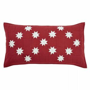 S/2 VHC Brands Kent King Sham 21x37" Cotton Star Patch Farmhouse Bedding